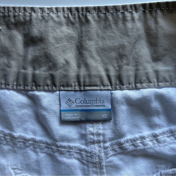 Columbia White Cotton/Linen Elastic/Drawstring Waistband Pull-On Skirt Size 10 - Picture 7 of 8